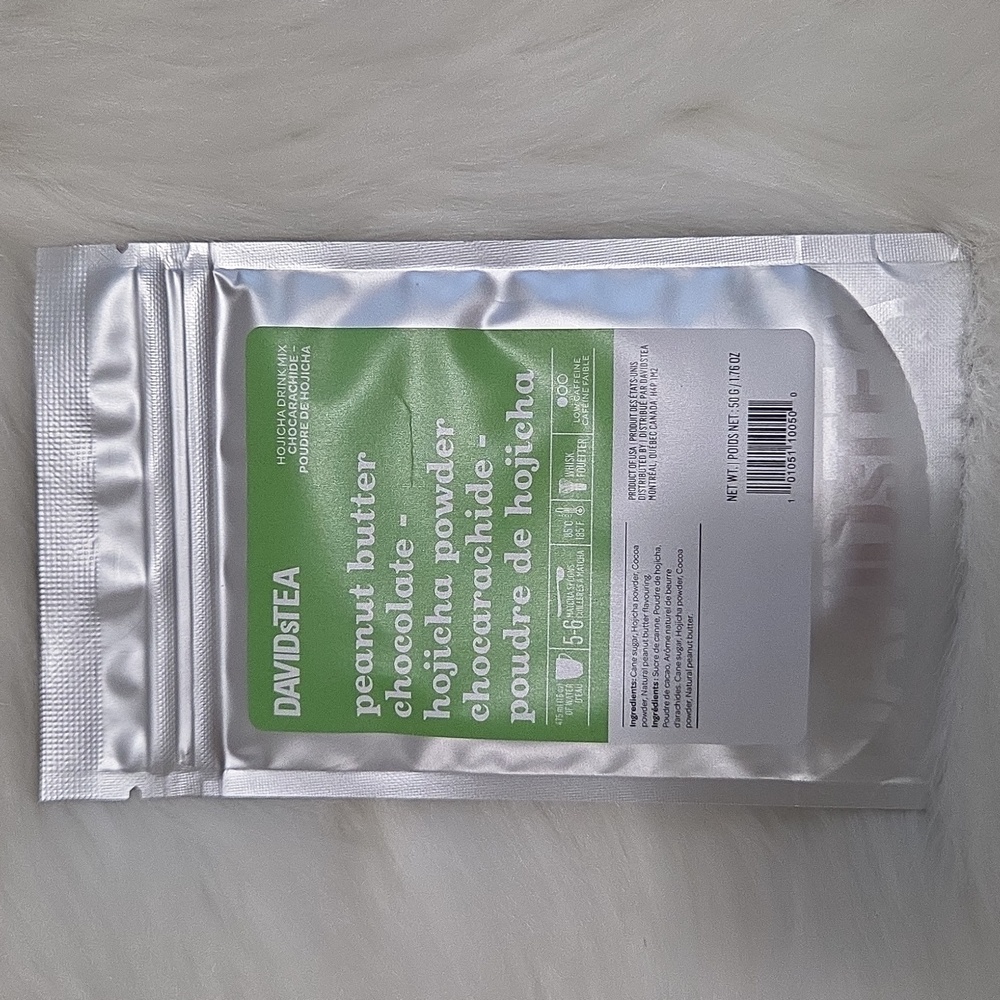 2/$25 Sealed Davidstea PEANUT BUTTER CHOCOLATE HOJICHA Drink Mix 50g  Davids Tea